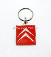 Schlüsselanhänger Citroën-Winkel rot-silber