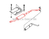 Vorschalldämpfer CX D Break/Limou (für Flexrohr, Halter mittig) Wulst (12/81->) OE