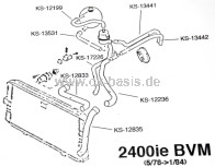 Schlauch-Satz Kühlwasser CX 2400 IE manuelles Getriebe (5/78 -> 1/84)