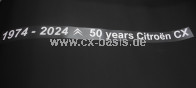 Aufkleber Heckscheibe "1974-2024 50 years Citroen CX" englisch