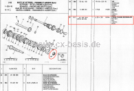 Mutter Getriebe CX C25 J5 4-Gang Sekundärwelle (6/84->) NOS